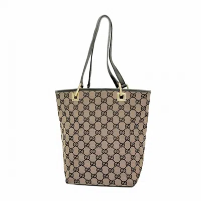 Pre-owned Gucci Black Brown Canvas Tote Bag () In Multi