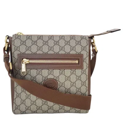 Pre-owned Gucci Black Brown Gg Supreme Shoulder Bag () In Multi