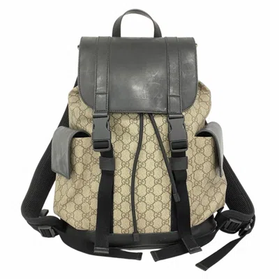 Pre-owned Gucci Black Brown Pvc Backpack () In Multi