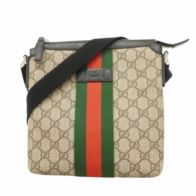 Pre-owned Gucci Black Brown Pvc Shoulder Bag () In Multi
