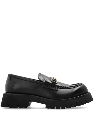 Gucci Black Calf Leather Loafers With Clamp
