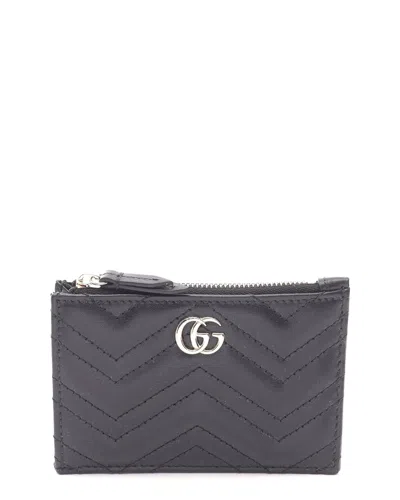 Gucci Black Calfskin Double G Keyring Card Case (authentic Pre-loved)