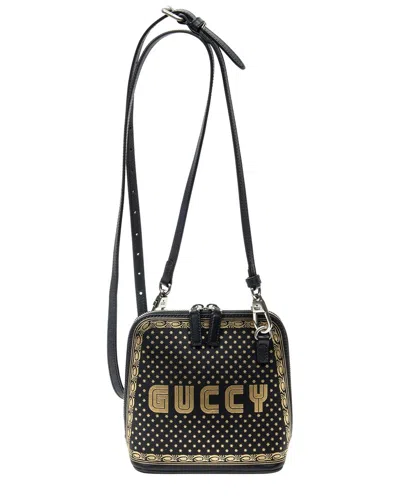 Pre-owned Gucci Black Calfskin Leather Mini Guccy Dome Crossbody, Never Carried  (authentic Pre-loved)