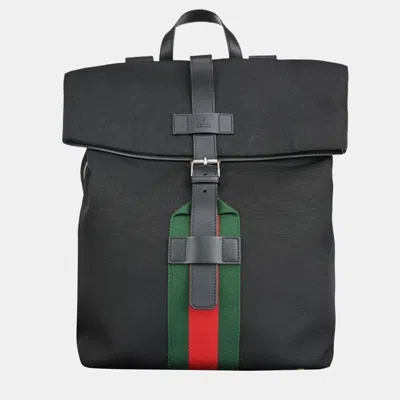 Pre-owned Gucci Black Canvas Backpack