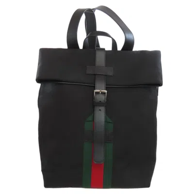 Pre-owned Gucci Black Canvas Backpack ()