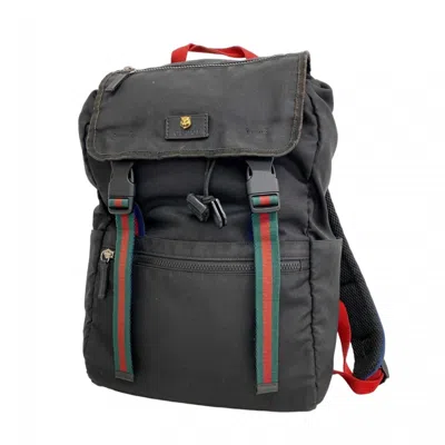 Pre-owned Gucci Black Canvas Backpack ()