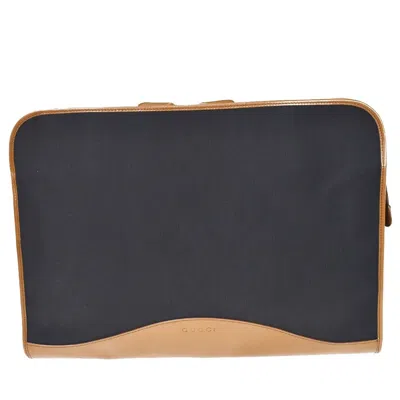 Gucci Black Canvas Clutch Bag ()