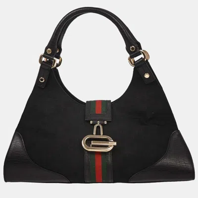 Pre-owned Gucci Black Canvas Gg Handbag
