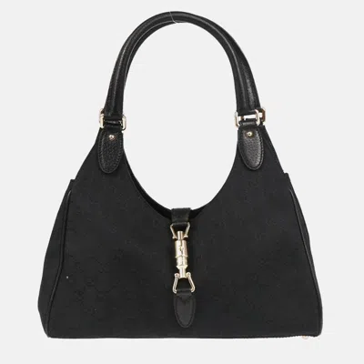 Pre-owned Gucci Black Canvas Gg Jackie Handbag