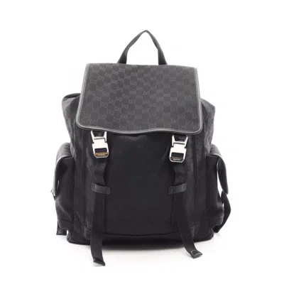 Pre-owned Gucci Black Canvas Leather Backpack Handbag ()