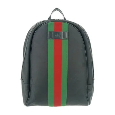 Pre-owned Gucci Black Canvas Leather Backpack ()