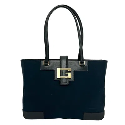 Pre-owned Gucci Black Canvas Leather Handbag Shoulder Bag Tote Bag ()