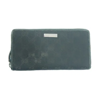 Pre-owned Gucci Black Canvas Leather Long Wallet (bi-fold) ()