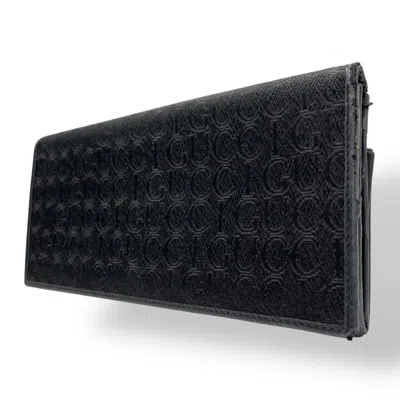 Pre-owned Gucci Black Canvas Leather Long Wallet (bi-fold) ()
