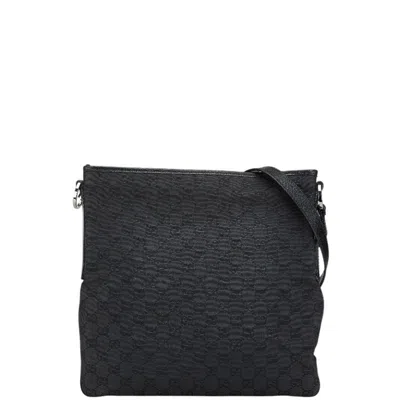 Pre-owned Gucci Black Canvas Leather Shoulder Bag ()