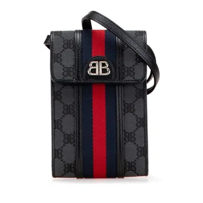 Pre-owned Gucci Black Canvas Leather Shoulder Bag ()