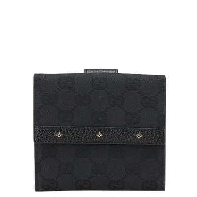 Pre-owned Gucci Black Canvas Leather Wallet (bi-fold) ()