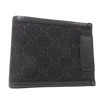 Pre-owned Gucci Black Canvas Leather Wallet (bi-fold) ()