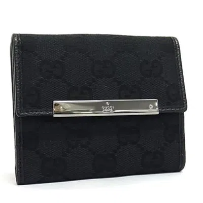 Pre-owned Gucci Black Canvas Leather Wallet (bi-fold) ()