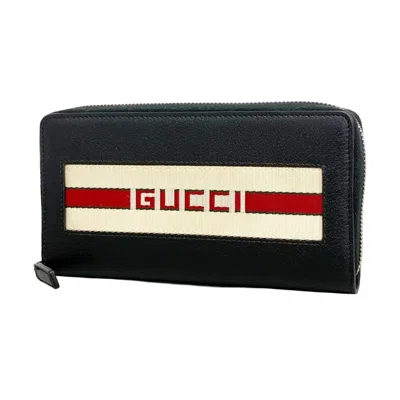 Pre-owned Gucci Black Canvas Long Wallet (bi-fold) ()