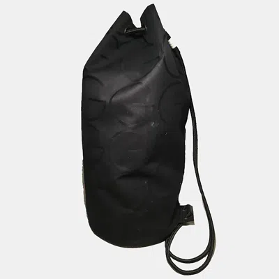 Pre-owned Gucci Black Canvas Sling Backpack Bag