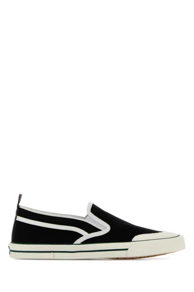 Gucci Black Canvas Slip Ons