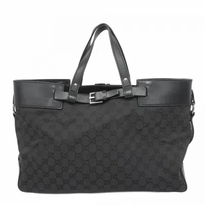 Pre-owned Gucci Black Canvas Tote Bag ()