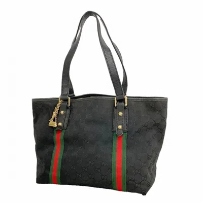 Pre-owned Gucci Black Canvas Tote Bag ()