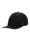 Gucci Black Cap With Logo On The Front And Web Detail In Tech Fabric Woman In Multicolor