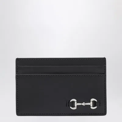 GUCCI GUCCI BLACK CARDHOLDER WITH HORSEBIT MEN
