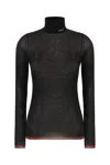 Gucci Contrast Trim Cashmere Blend Sweater In Nero