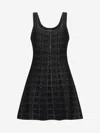 Gucci Black Wool And Jacquard Dress