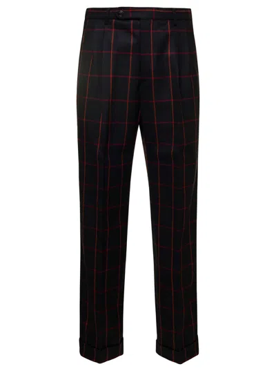 GUCCI BLACK CHECK MOTIF PANTS