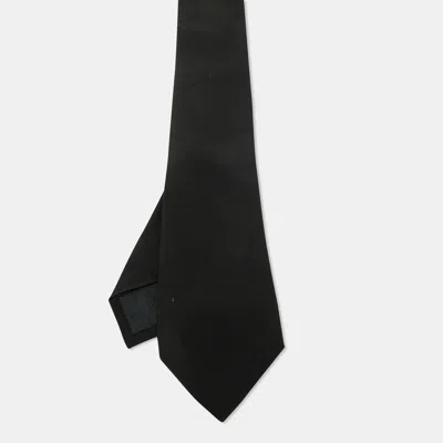 Pre-owned Gucci Black Chiffon Classic Tie