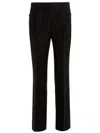 Gucci Wool Blend Twill Bush Trousers In Black