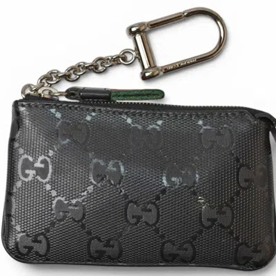 Pre-owned Gucci Black Coated Canvas Coin Purse/coin Case ()