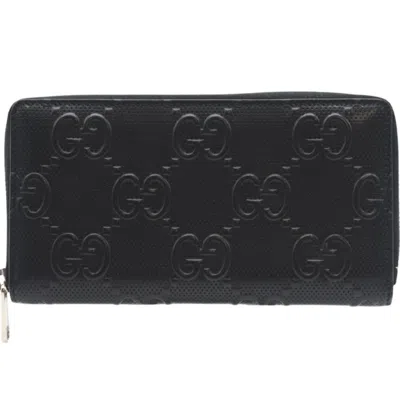 Pre-owned Gucci Black Coated Canvas Long Wallet (bi-fold) ()