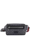 Gucci Black Gg Supreme Web Zip Belt Bag (authentic Pre-loved) In Blue