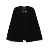 Gucci Wool And Silk Horsebit Cape In Black