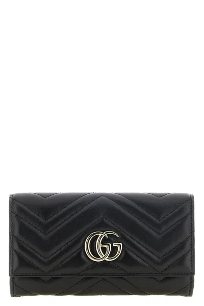 Gucci Black 'continental - Gg Marmont' Wallet In Schwarz