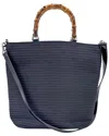 Gucci Black Cotton Bamboo Tote (authentic Pre-loved) In Blue
