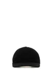 Gucci Cotton Baseball Cap Curved Brim Design In Black