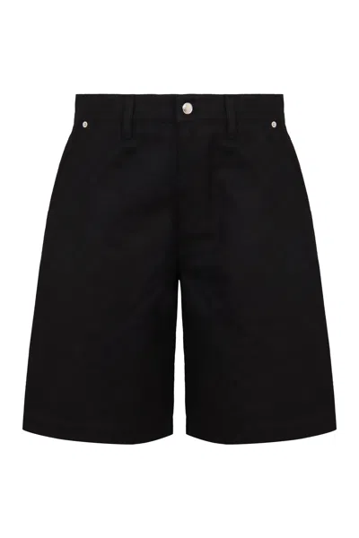 Gucci Gg Jacquard Denim Shorts In Black