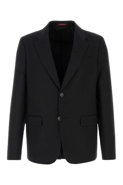 Gucci Black Cotton Blend Blazer In White