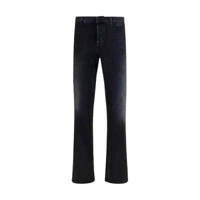 Gucci Black Cotton Flared Jeans In Blue