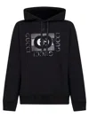 Gucci Men Black Sweatshirt With Hood With Drawstring And Front Logo In Cotton Man In Black