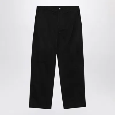 Gucci Black Cotton Pants With Web Detail Men