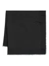Gucci Black Cotton Silk Shawl In Brown