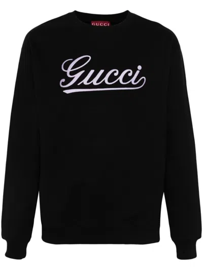 GUCCI BLACK SWEATSHIRT WITH LOGO