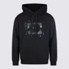 Gucci Men Black Sweatshirt With Hood With Drawstring And Front Logo In Cotton Man In Black